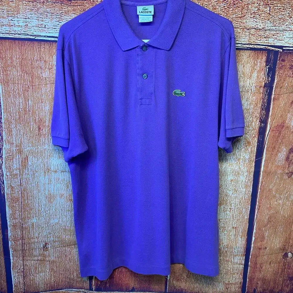 Lacoste Classic Fit Short Sleeve Pique Polo Shirt Purple XL Sz 6